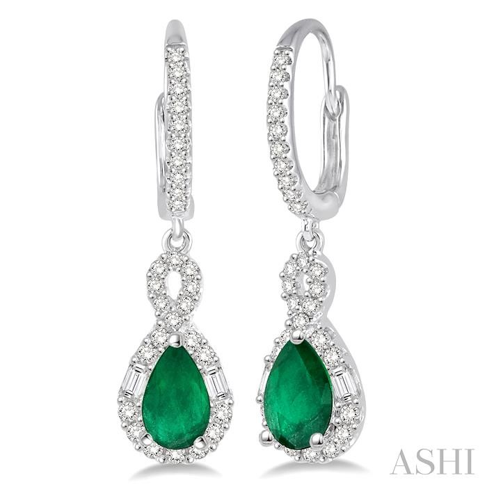PEAR SHAPE GEMSTONE & DIAMOND EARRINGS