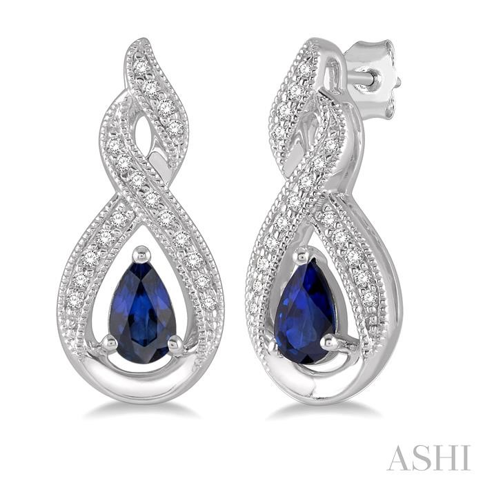 PEAR SHAPE GEMSTONE & DIAMOND EARRINGS