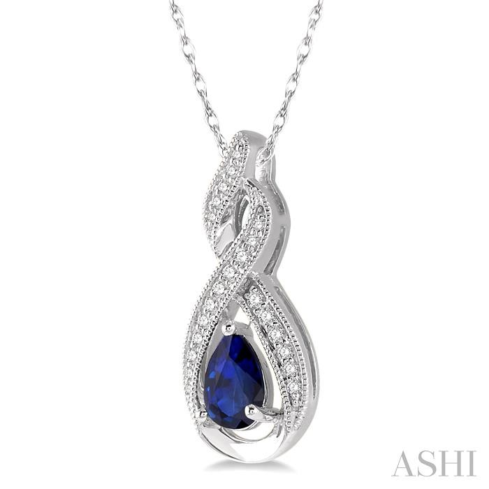 Pear Shape Gemstone & Diamond Pendant-2