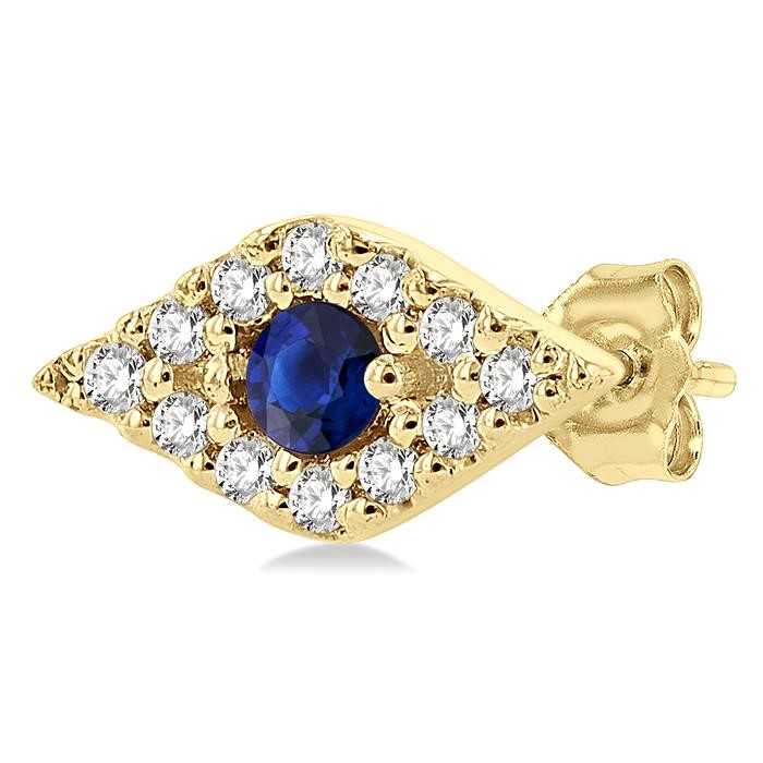Evil Eye Gemstone & Petite Diamond Fashion Earrings-3