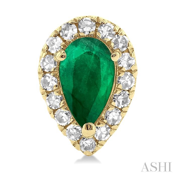 Pear Shape Gemstone & Halo Diamond Earrings-2