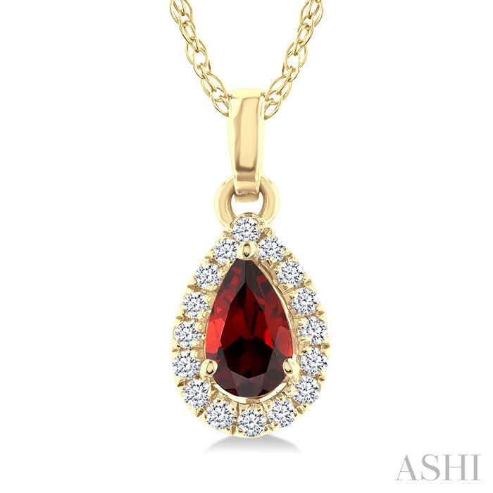 Pear Shape Gemstone & Halo Diamond Pendant