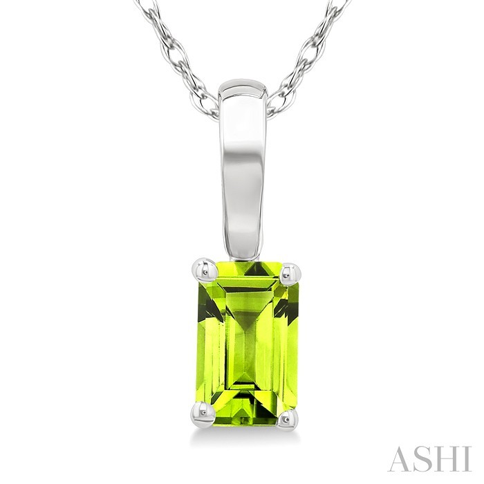 Emerald Shape Gemstone Solitaire Pendant