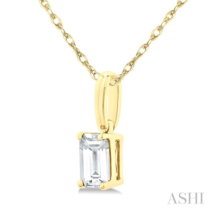 Emerald Shape Gemstone Solitaire Pendant