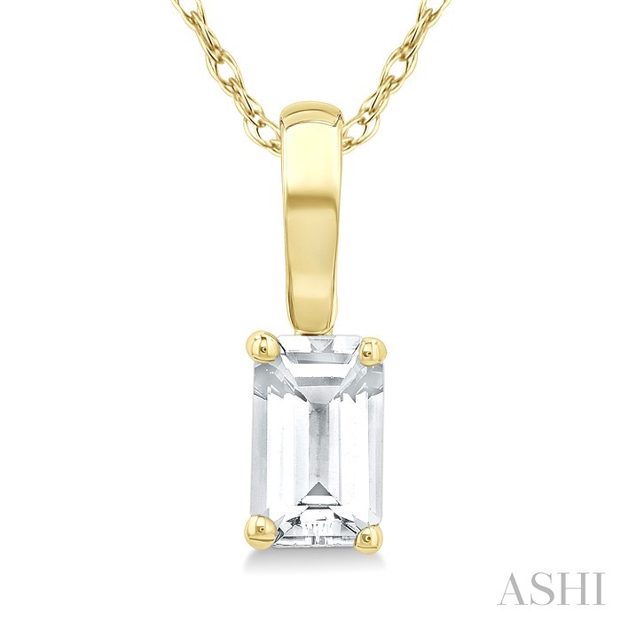 Emerald Shape Gemstone Solitaire Pendant