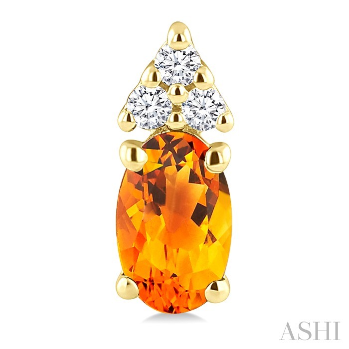 Oval Shape Gemstone & Diamond Earrings