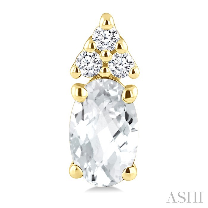Oval Shape Gemstone & Diamond Earrings