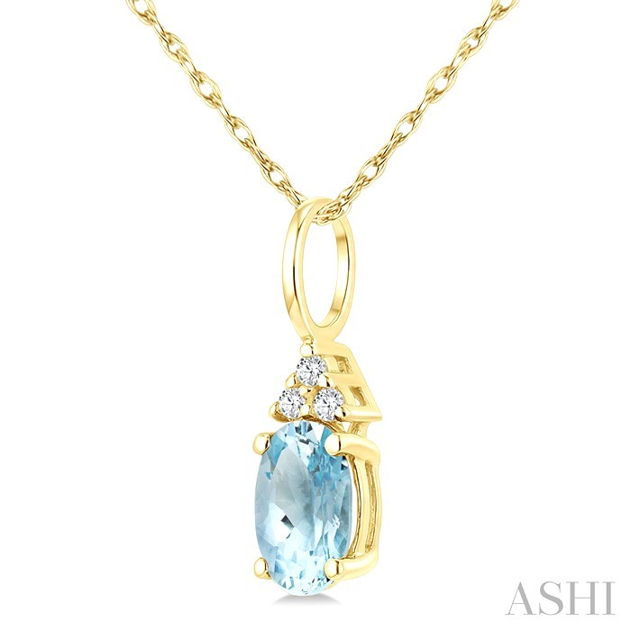 Oval Shape Gemstone & Diamond Pendant