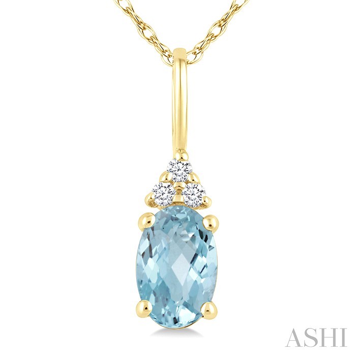 Oval Shape Gemstone & Diamond Pendant