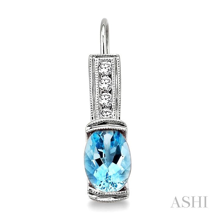 Oval Shape Gemstone & Diamond Earrings-2