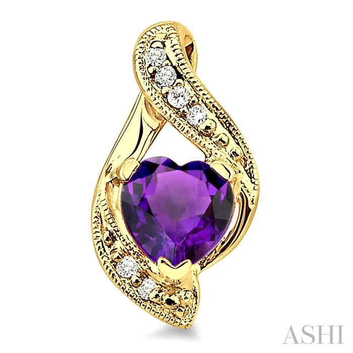 Heart Shape Gemstone & Diamond Earrings-2