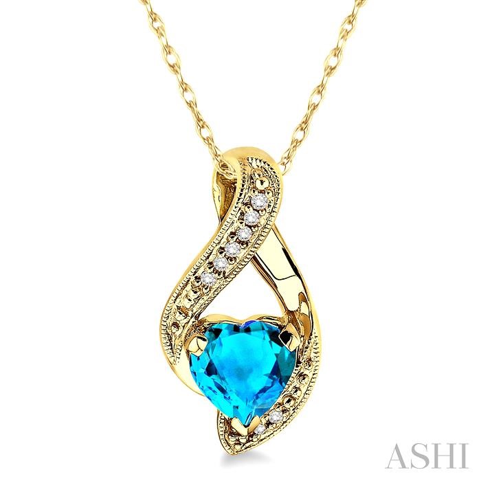 HEART SHAPE GEMSTONE & DIAMOND PENDANT