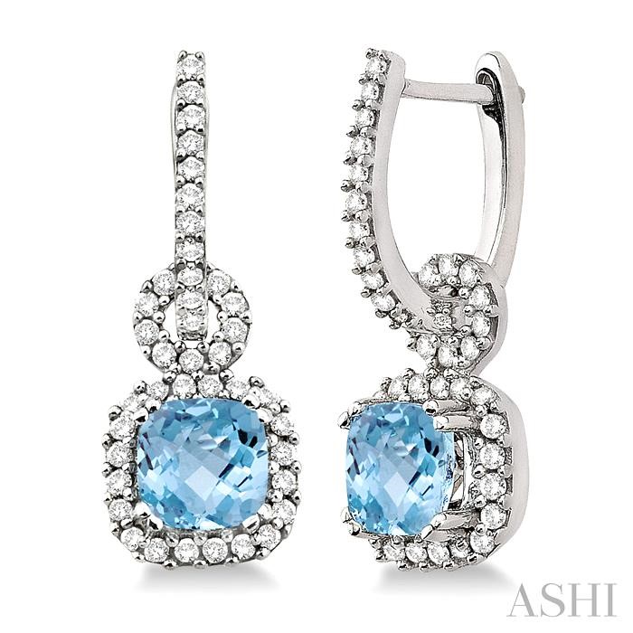 GEMSTONE & HALO DIAMOND EARRINGS