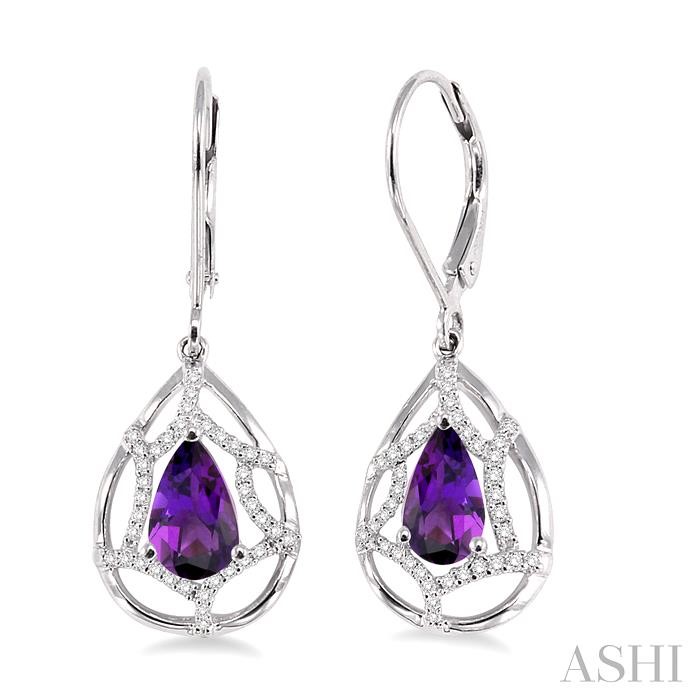 PEAR SHAPE GEMSTONE & DIAMOND EARRINGS