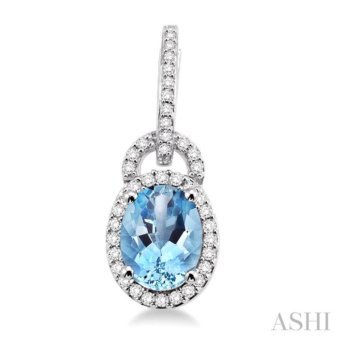 Oval Shape Gemstone & Halo Diamond Earrings-2