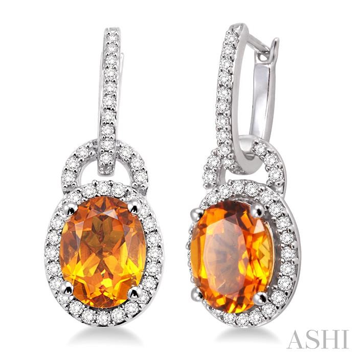 OVAL SHAPE GEMSTONE & DIAMOND EARRINGS