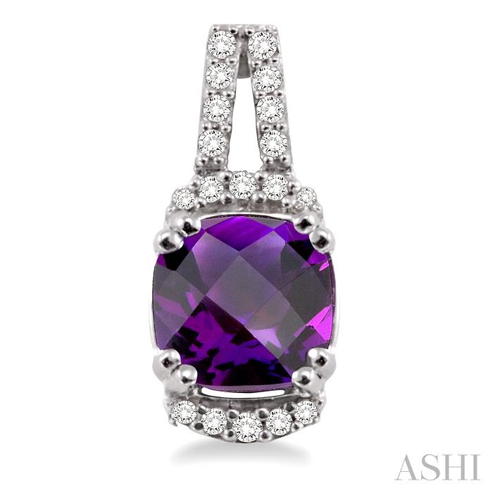 Cushion Shape Gemstone & Diamond Earrings-2