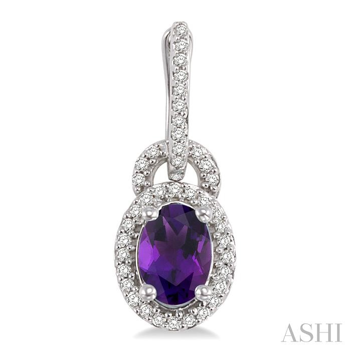 Oval Shape Gemstone & Halo Diamond Earrings-2