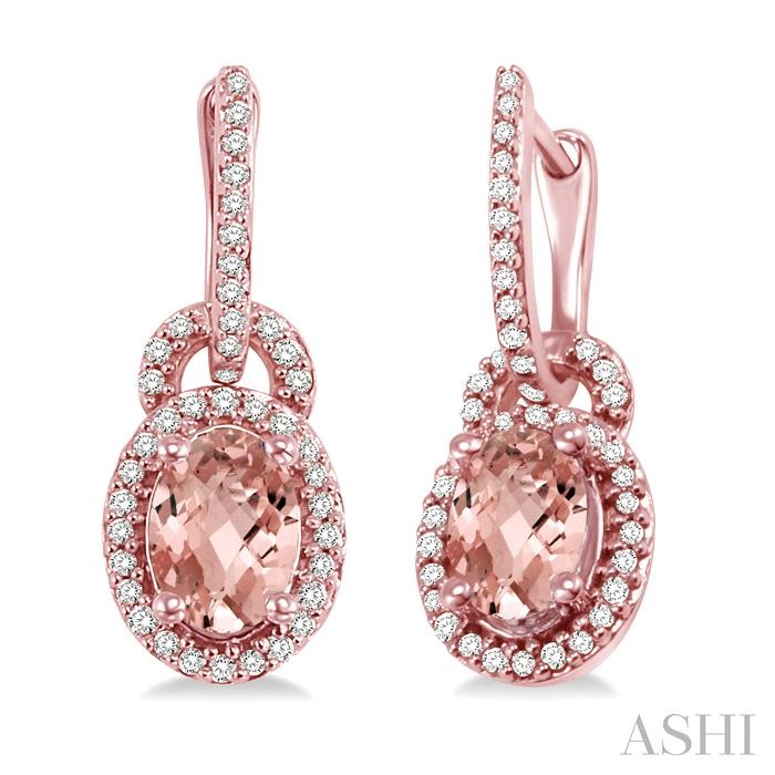 OVAL SHAPE GEMSTONE & HALO DIAMOND EARRINGS