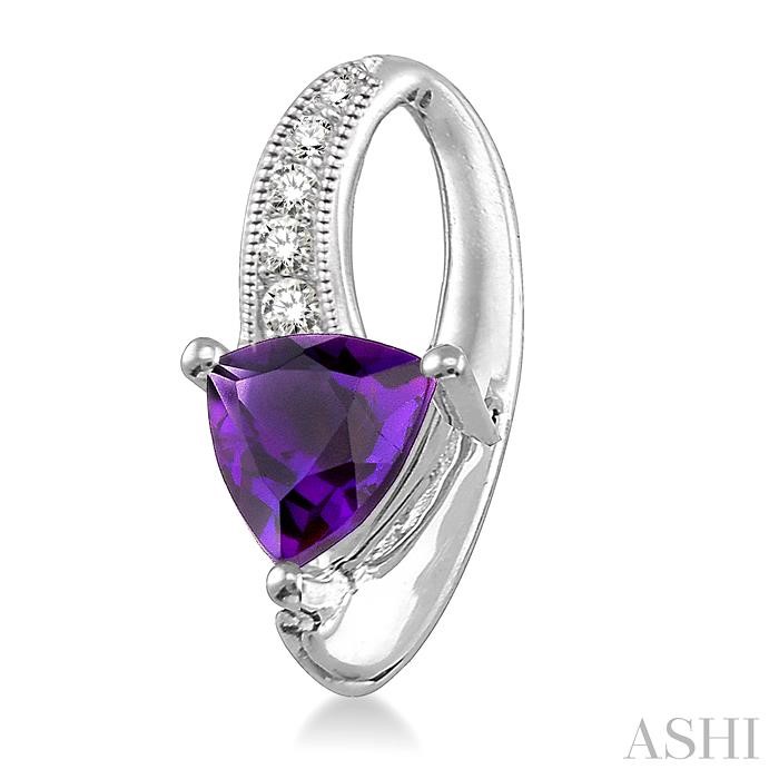 Trillion Shape Gemstone & Diamond Earrings-2