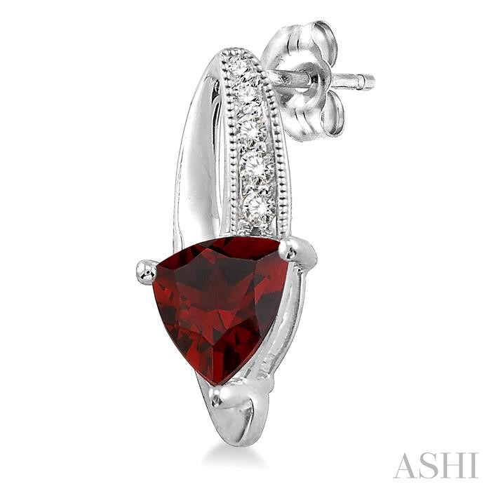 Trillion Shape Gemstone & Diamond Earrings-3