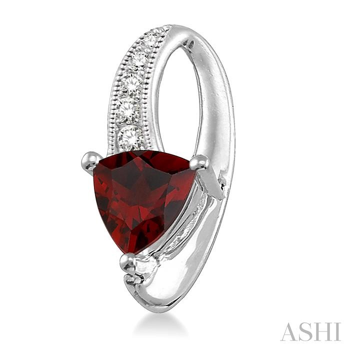 Trillion Shape Gemstone & Diamond Earrings-2