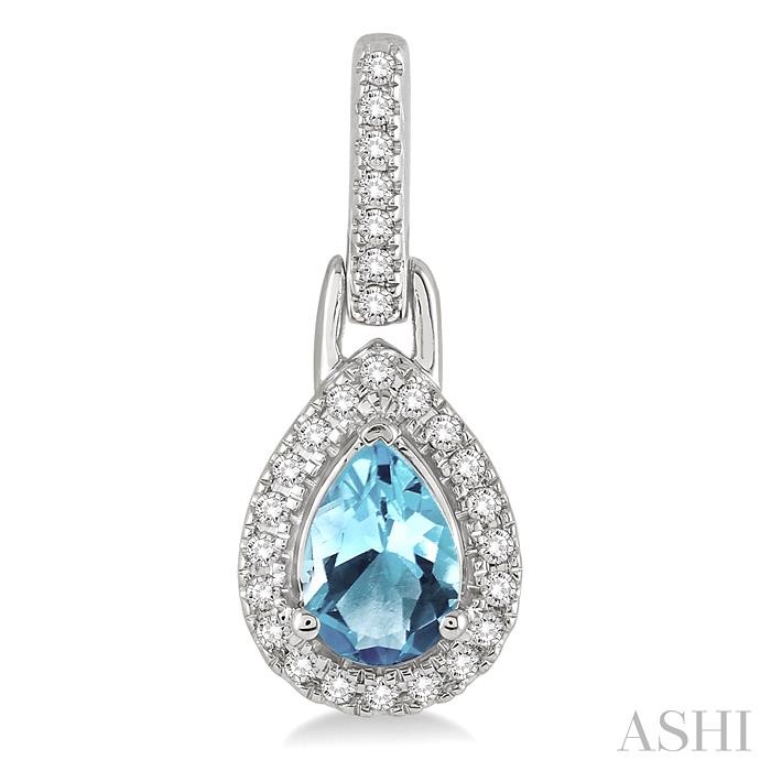 Pear Shape Gemstone & Halo Diamond Earrings-2