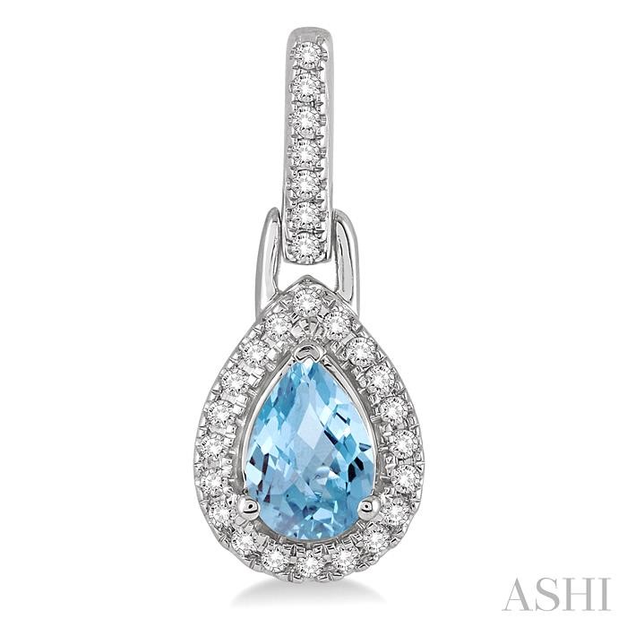 Pear Shape Gemstone & Halo Diamond Earrings-2