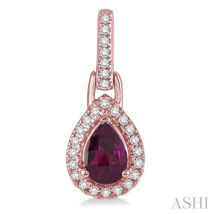 Pear Shape Gemstone & Halo Diamond Earrings-2