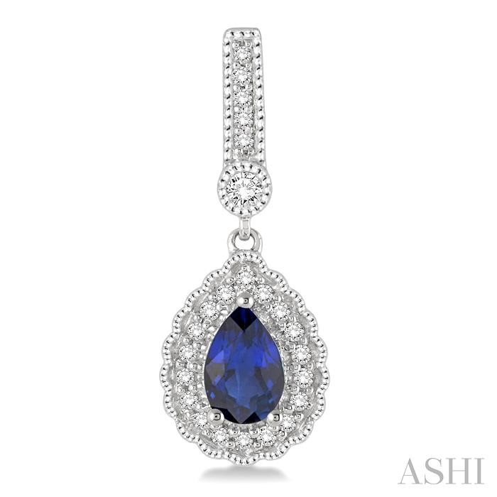 Pear Shape Gemstone & Halo Diamond Earrings-2
