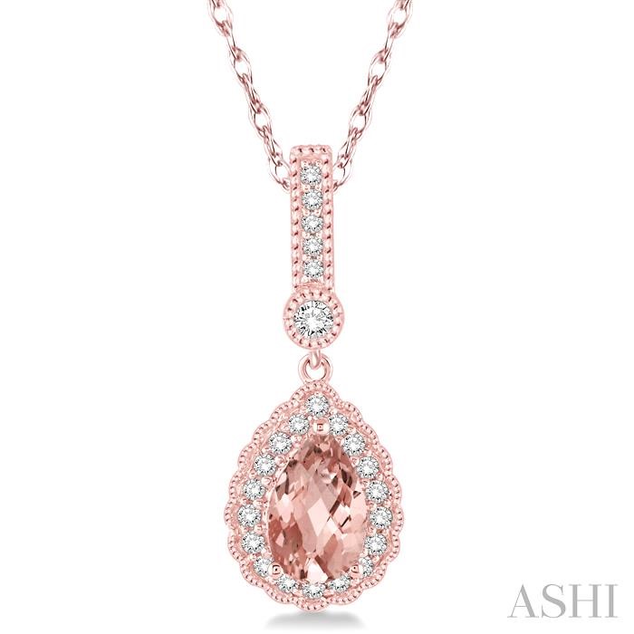 PEAR SHAPE GEMSTONE & DIAMOND PENDANT