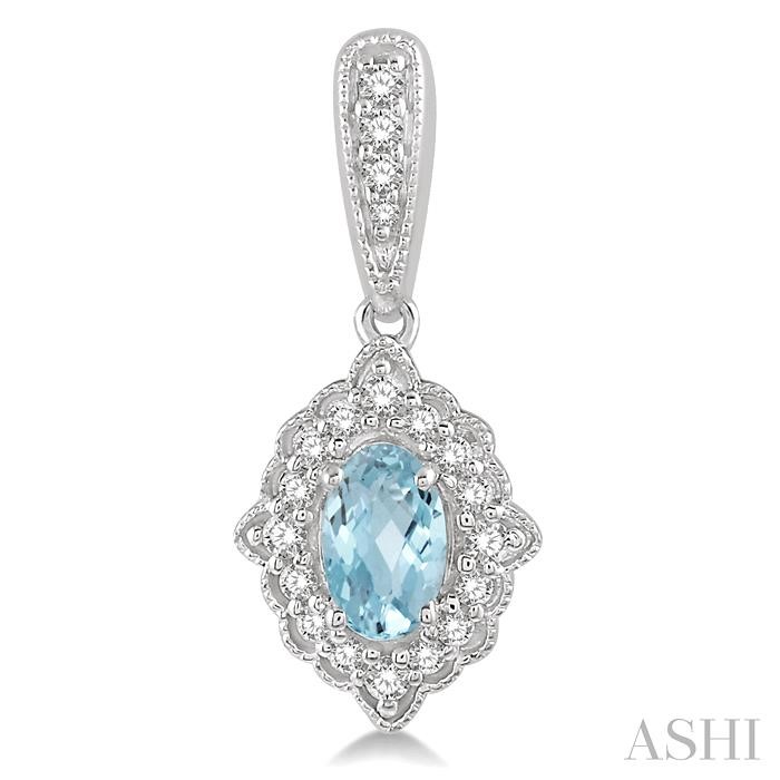 Oval Shape Gemstone & Halo Diamond Earrings-2