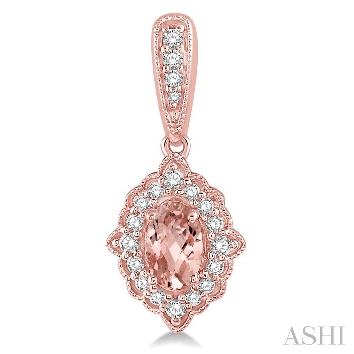 Oval Shape Gemstone & Halo Diamond Earrings-2