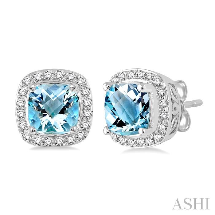 GEMSTONE & HALO DIAMOND EARRINGS