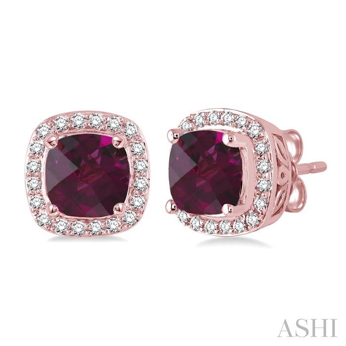 GEMSTONE & HALO DIAMOND EARRINGS