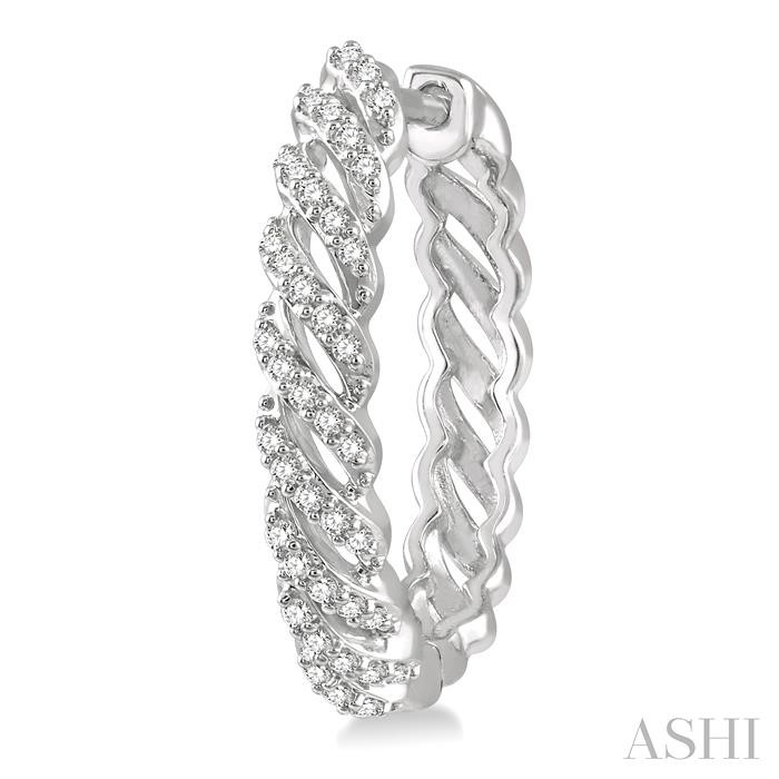 Diamond Fashion Hoop Earrings-3