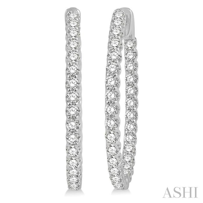 INSIDE-OUT DIAMOND OVAL HOOP EARRINGS