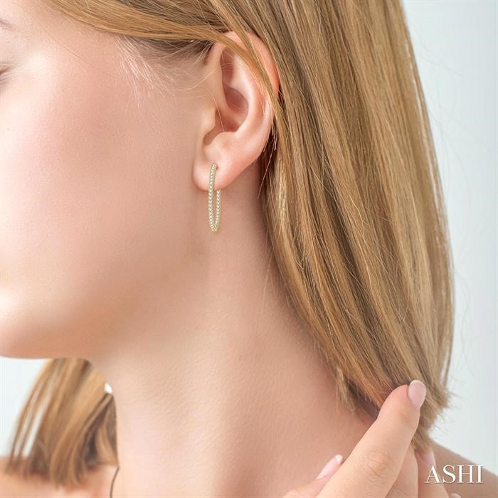 Inside-Out Diamond Oval Hoop Earrings