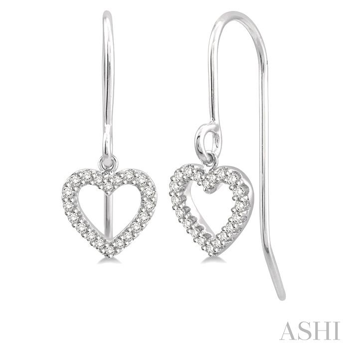 HEART SHAPE PETITE DIAMOND FASHION EARRINGS