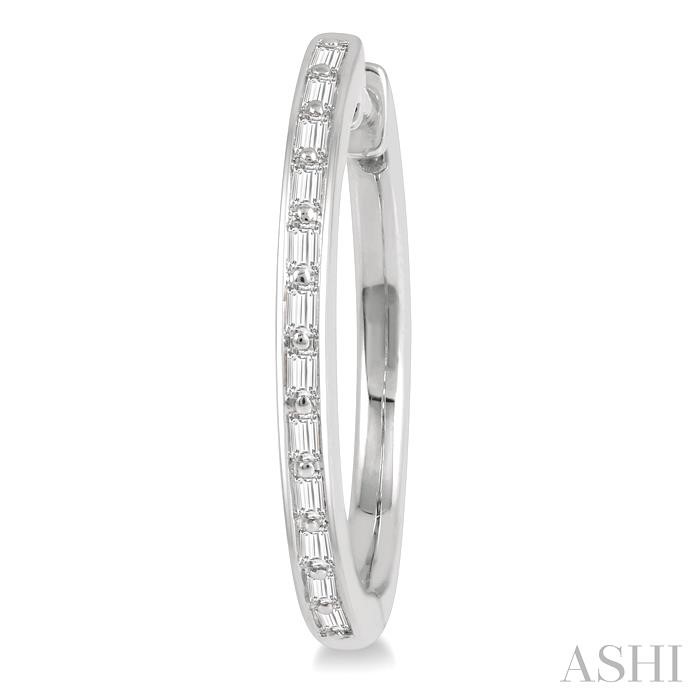 Baguette Diamond Hoop Earrings-3