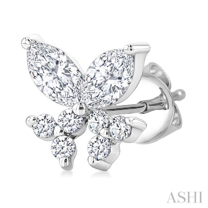 Twin Fish Diamond Stud Earrings-3