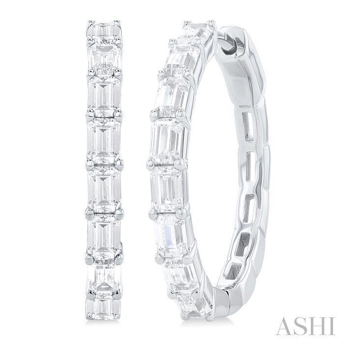 EAST-WEST DIAMOND FASHION HOOP EARRINGS