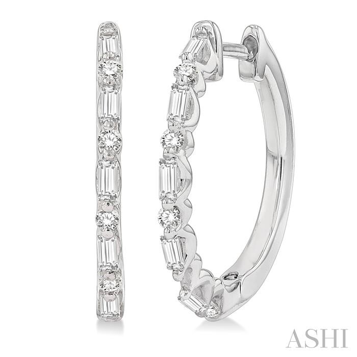 BAGUETTE DIAMOND HOOP EARRINGS