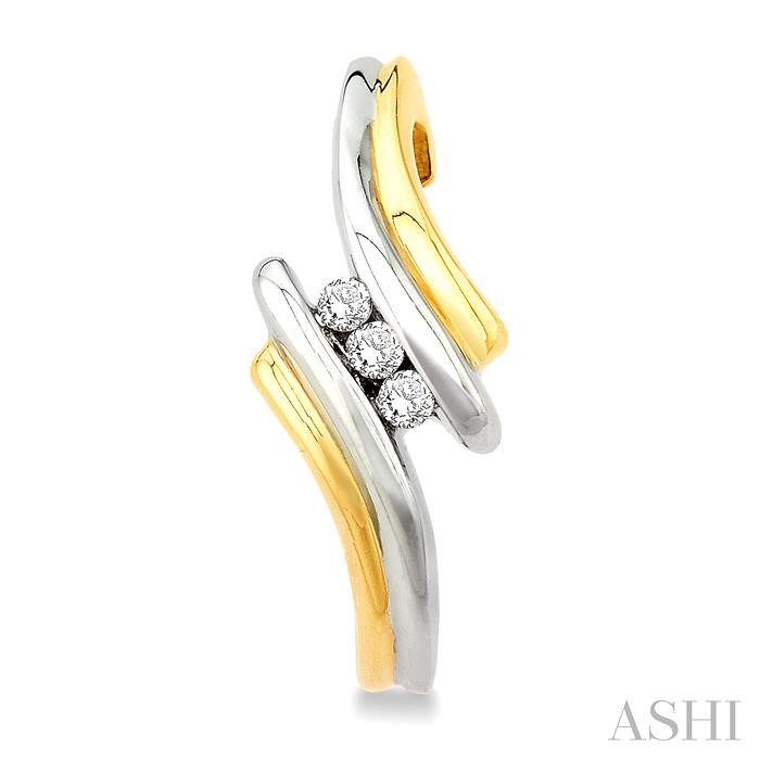 3 Stone Diamond Half Hoop Earrings-2