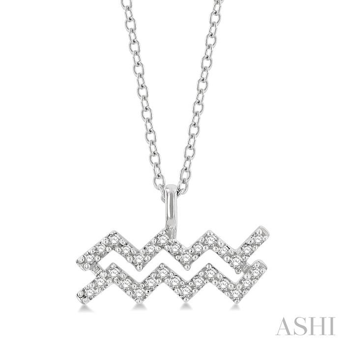 AQUARIUS ZODIAC DIAMOND PENDANT