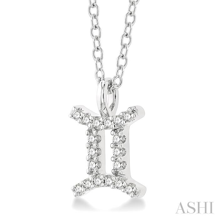 Gemini Zodiac Diamond Pendant-2