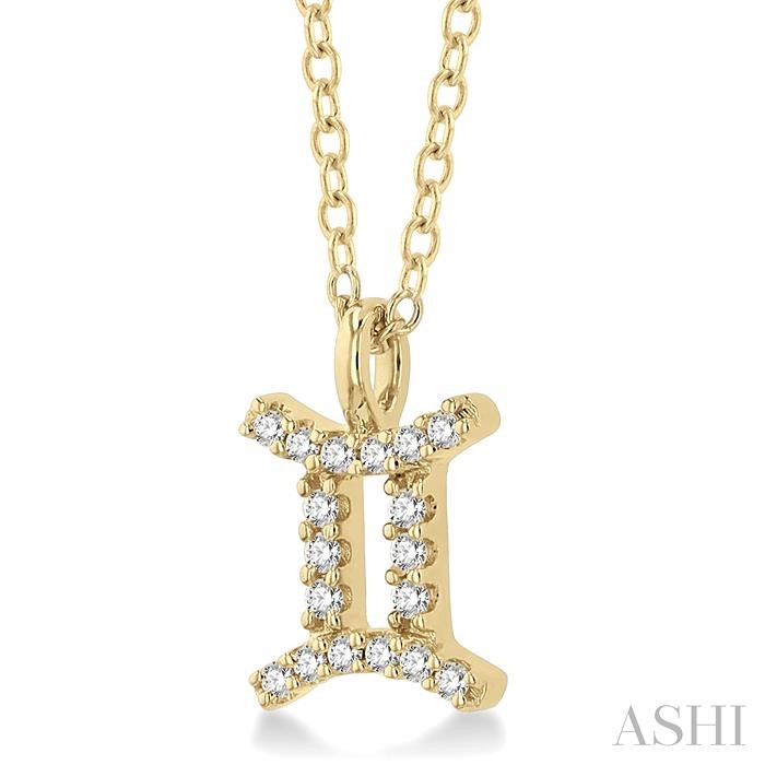 Gemini Zodiac Diamond Pendant-2