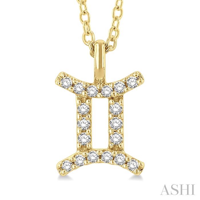 Gemini Zodiac Diamond Pendant-3