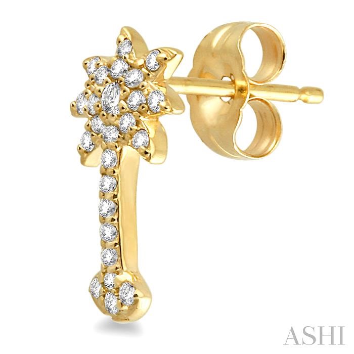 Palm Tree Diamond Fashion Earrings-3