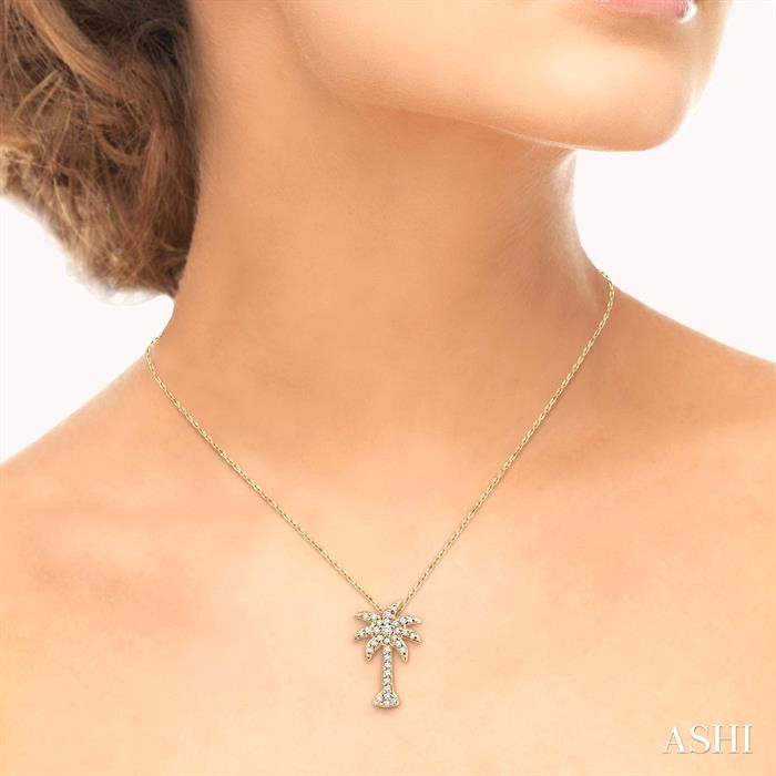 Palm Tree Diamond Fashion Pendant-4